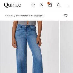 Quince Bella Stretch Blue Wide Leg Jeans